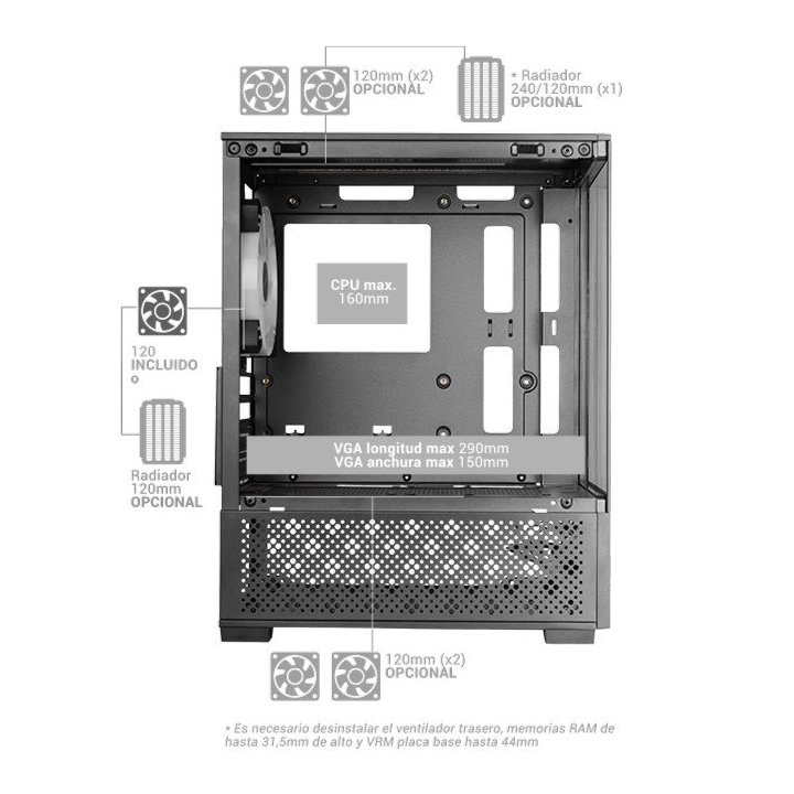 Caja Microatx Gaming Mars Gaming Mc-se2 Black...