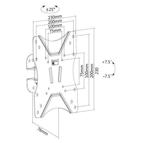Soporte De Pared Orientable Equip Para Pantalla De 23" - 42" Inclinable -7.5âº +7.5âº Giratorio -25âº+25âº Max 25kgs Vesa Max