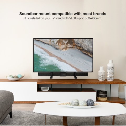 Soporte De Pared Fijo O Vesa Tooq Tqsbm-01 Para Barra De Sonido Max 15kg Color Negro