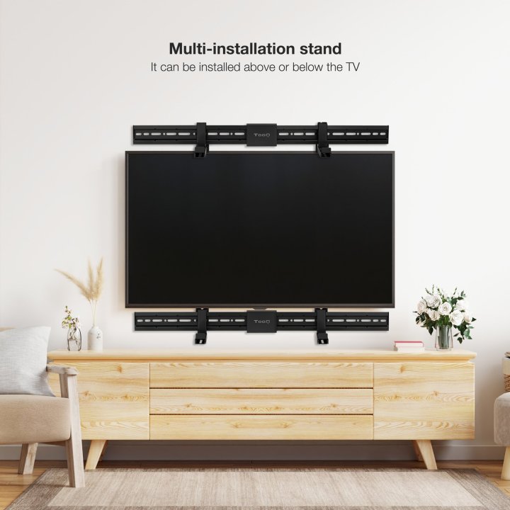 Soporte De Pared Fijo O Vesa Tooq Tqsbm-01 Para Barra De Sonido Max 15kg Color Negro