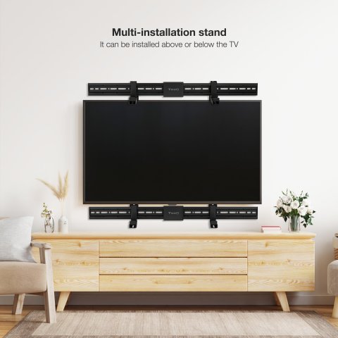 Soporte De Pared Fijo O Vesa Tooq Tqsbm-01 Para Barra De Sonido Max 15kg Color Negro
