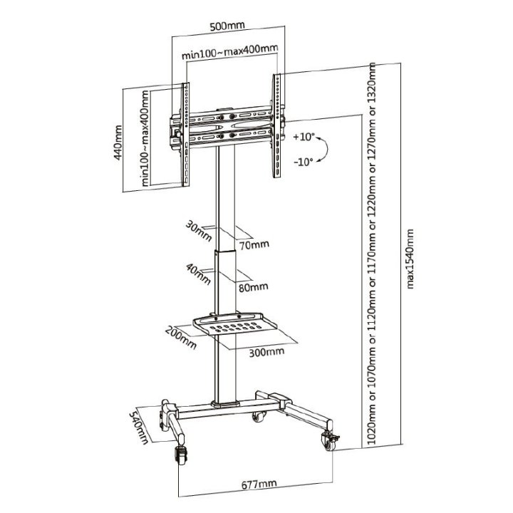 Soporte De Suelo Con Ruedas Equip Para Pantalla De 32" - 55" Fijo Max. Vesa 400x400 Hasta 35kg