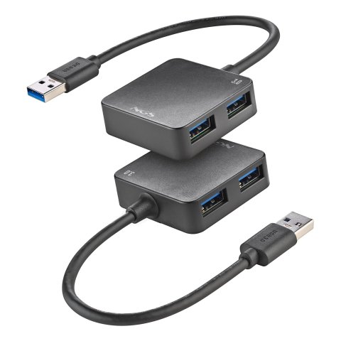 Hub  Usb 3.0 Ngs Ihub Tiny 3.0 4xusb-a Cable Integrado Color Negro