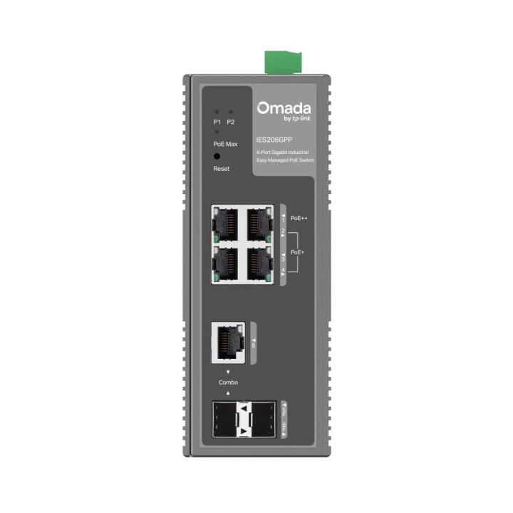 Switch Gestionable L2 Tp-link Ies206gpp 4xgb (1xpoe++ 3xpoe+) 1xrj45/sfp Gb 1xsfp Gb 120w Diseño Industrial