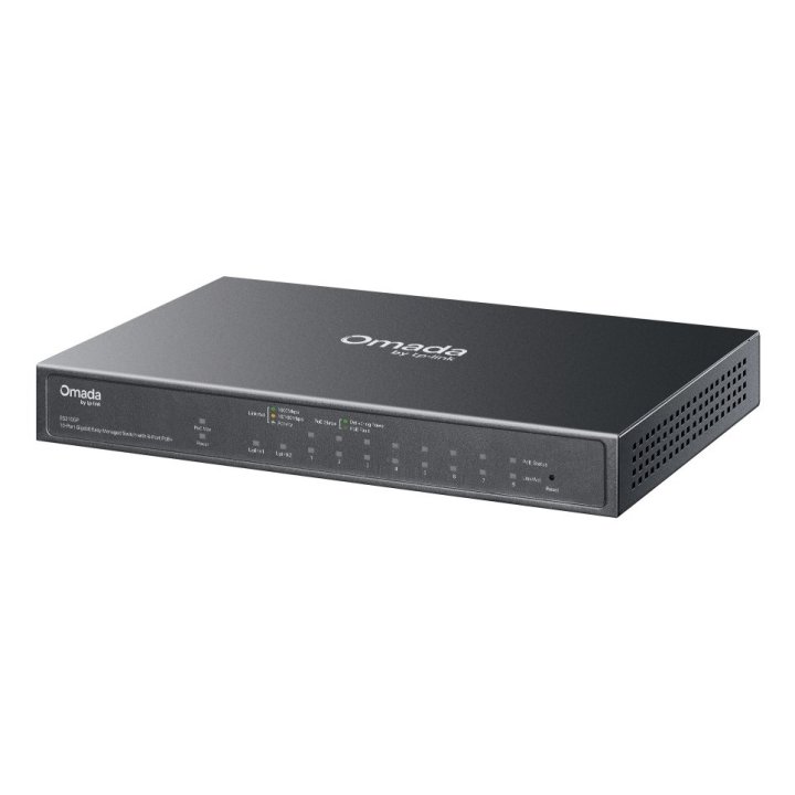 Switch Semigestionable Tp-link Omada Es210gp 10p 9xlan 1gb 8xpoe+ 1x Combo Sfp Rj45 Metal