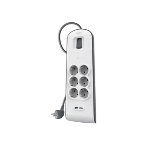 Regleta Alimentacion Belkin Bsv604vf2m-v2 Protección Contra Sobret 6 Tomas + 2 Usb- A 2,4 Boton 2