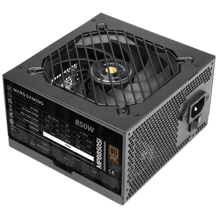 Fuente De Alimentacion Mars Gaming 850w Mpb850si Extreme Silence 80 Plus Bronze Negro