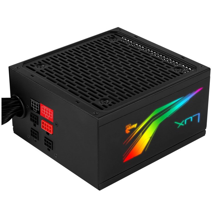 Fuente Alimentacion Aerocool Lux Rgb 550w, Certificado 80 Plus Bronze, Modular , Pfc Activo, Vent. 12x12cm Iluminacion Rgb-a 
