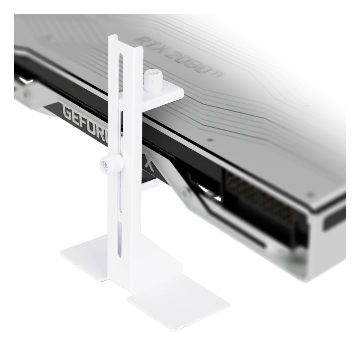 Soporte Para Vga Universal Abysm Ab451001 Blanco Metalico Regulable Base Con Adhesivo