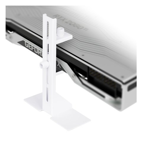 Soporte Para Vga Universal Abysm Ab451001 Blanco Metalico Regulable Base Con Adhesivo