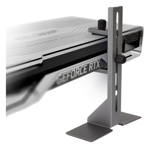 Soporte Para Vga Universal Abysm Ab451001 Negro Metalico Regulable Base Con Adhesivo