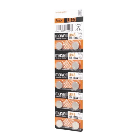Pilas Lr43 Maxell Lr0043-b10 1.5v Blister 10 Unidades (ecotasas Incluidas)