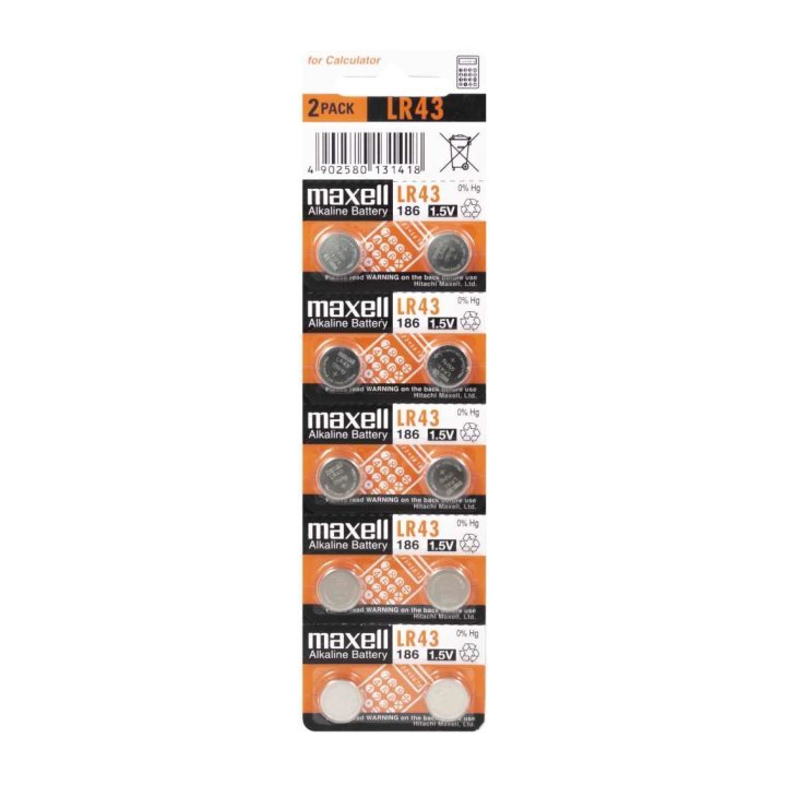 Pilas Lr43 Maxell Lr0043-b10 1.5v Blister 10 Unidades (ecotasas Incluidas)