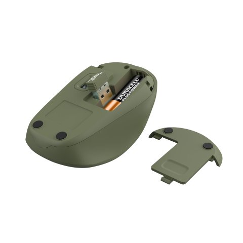 Mouse Trust Wireless Yvi+ Eco Verde 1600dpi Ajustable 4 Botones