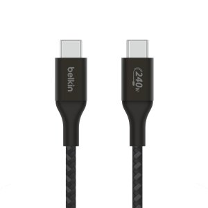 Cable Belkin Cab015bt1mbk Usb-c A Usb-c Boost Charge 1m 240w Doble Tranzado Negro	