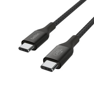 Cable Belkin Cab015bt1mbk Usb-c A Usb-c Boost Charge 1m 240w Doble Tranzado Negro	 2