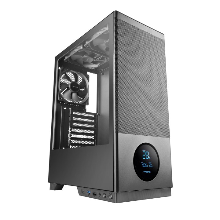 Caja Atx Semitorre 2sagitta20 Gpu Max 332mm 1x3.5 2x2.5 Color Negro Pantalla Digital Edicion 20 Aniversario