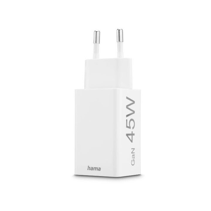 Cargador De Pared Hama 45w 1xusb-c Pd 1xusb-a Minicargador Color Blanco