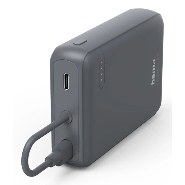 Powerbank Hama Power Pack 10000 Mah 2xusb-c Indicador De Carga Cable Integrado Antracita