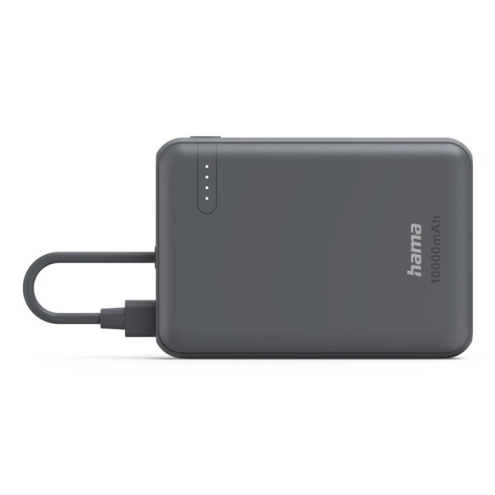 Powerbank Hama Power Pack 10000 Mah 2xusb-c Indicador De Carga Cable Integrado Antracita