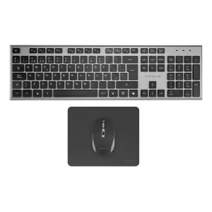 Teclado Mouse Y Alfombrilla Wireless Tacens Zenith Low Profile Tecla Copilot 3200dpi Color Negro