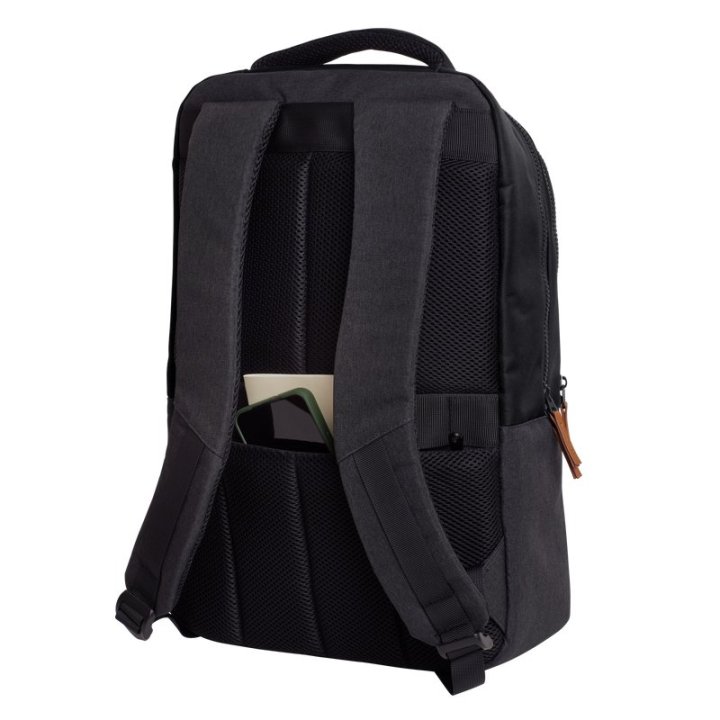 Mochila Trust Lisboa Color Negro Para Portatiles Hasta 16" 3 Compartimientos 23l