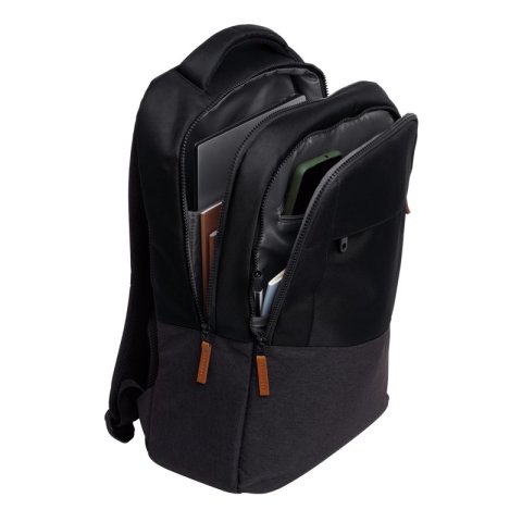 Mochila Trust Lisboa Color Negro Para Portatiles Hasta 16" 3 Compartimientos 23l