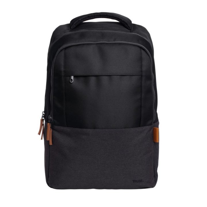 Mochila Trust Lisboa Color Negro Para Portatiles Hasta 16" 3 Compartimientos 23l