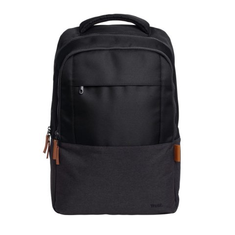 Mochila Trust Lisboa Color Negro Para Portatiles Hasta 16" 3 Compartimientos 23l