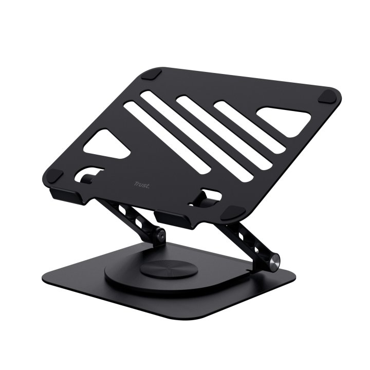Soporte De Portatil Trust Zeff Metalico Color Negro Plegable Giratorio Hasta 16" 10kg