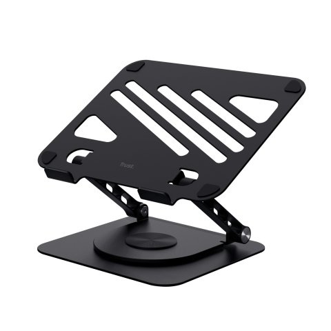 Soporte De Portatil Trust Zeff Metalico Color Negro Plegable Giratorio Hasta 16" 10kg