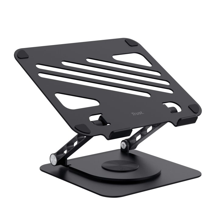 Soporte De Portatil Trust Zeff Metalico Color Negro Plegable Giratorio Hasta 16" 10kg