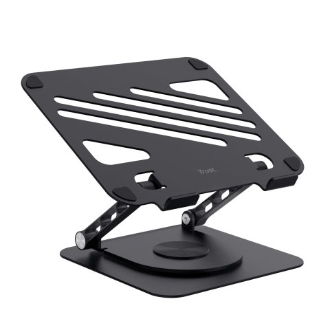 Soporte De Portatil Trust Zeff Metalico Color Negro Plegable Giratorio Hasta 16" 10kg
