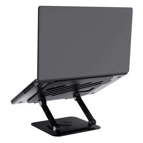 Soporte De Portatil Trust Zeff Metalico Color Negro Plegable Giratorio Hasta 16" 10kg