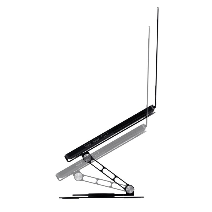 Soporte De Portatil Trust Zeff Metalico Color Negro Plegable Giratorio Hasta 16" 10kg