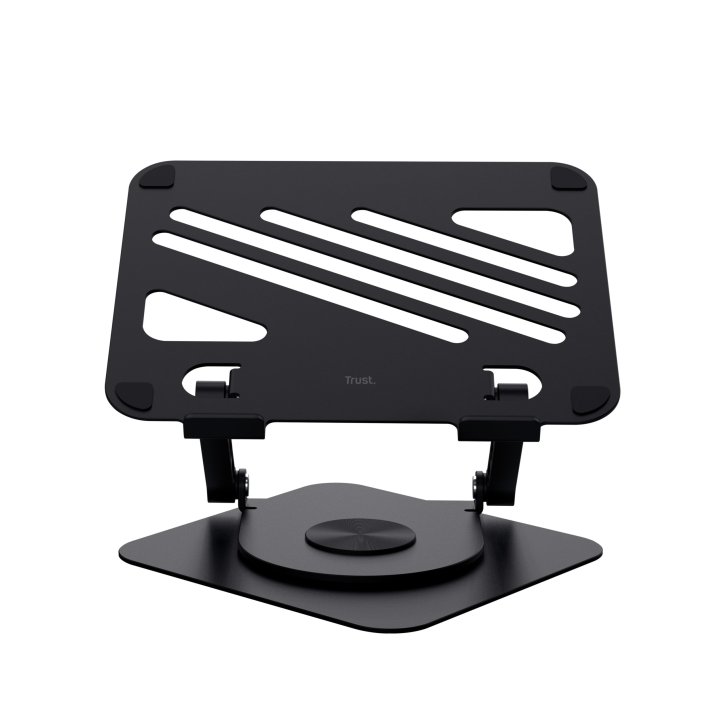 Soporte De Portatil Trust Zeff Metalico Color Negro Plegable Giratorio Hasta 16" 10kg
