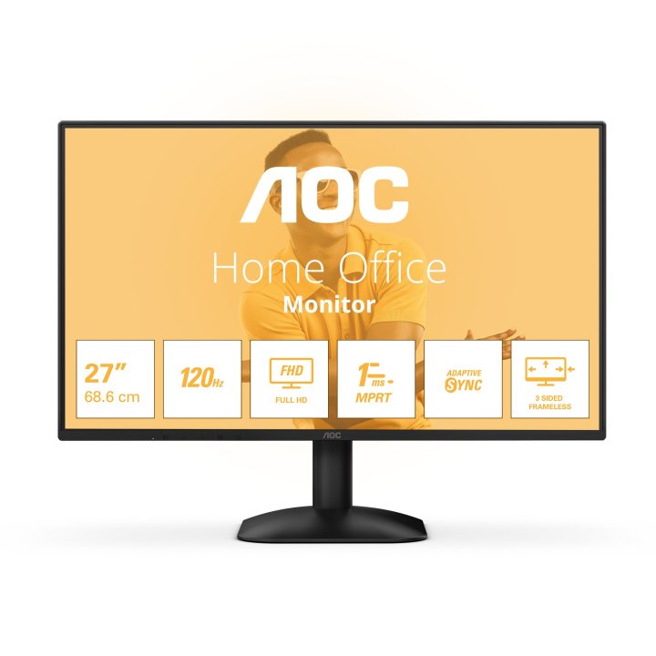 Monitor 27" Hdmi Vga Aoc 27b31h Ips Fhd 1ms 120hz Vesa 100x100 Negro
