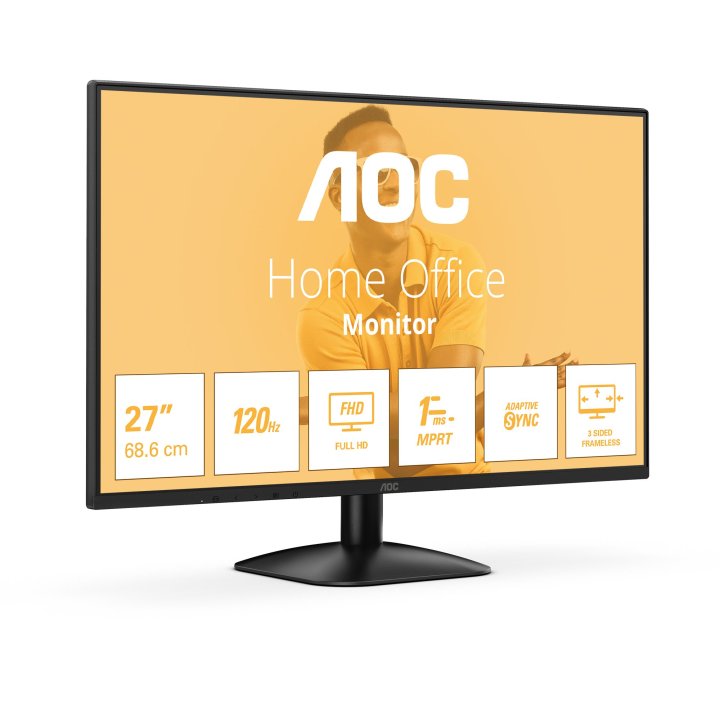 Monitor 27" Hdmi Vga Aoc 27b31h Ips Fhd 1ms 120hz Vesa 100x100 Negro