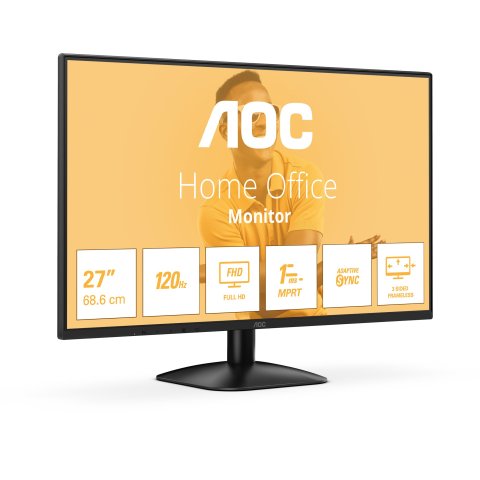 Monitor 27" Hdmi Vga Aoc 27b31h Ips Fhd 1ms 120hz Vesa 100x100 Negro