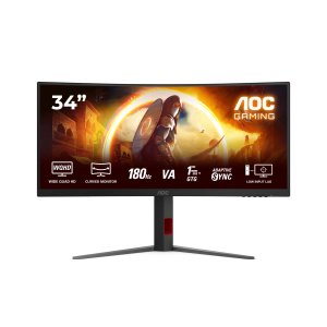Monitor 34" Curvo Dp Hdmi Aoc Cu34g4 Fva Uwqhd 3440x1440 0.5ms 180hz Vesa 100x100 Negro