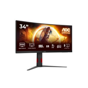 Monitor 34" Curvo Dp Hdmi Aoc Cu34g4 Fva Uwqhd 3440x1440 0.5ms 180hz Vesa 100x100 Negro 2