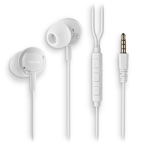 Auricular Intrauditivo Ngs Cross Flip Blanco Jack 3.5mm Microfono Cable 120cm Controles