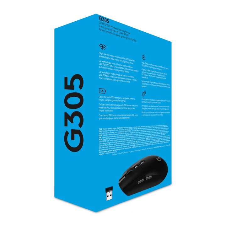 Mouse Logitech Wireless G305 Lightspeed 12000dpi 6 Botones Color Negro
