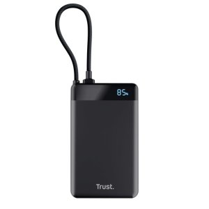 Powerbank Trust Fiera 10000mah Color Negro Cable Usb-c Fijo