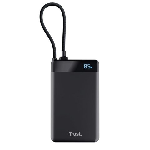 Powerbank Trust Fiera 10000mah Color Negro Cable Usb-c Fijo