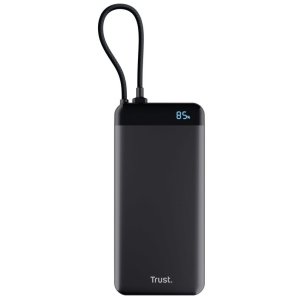 Powerbank Trust Fiera 20000mah Color Negro Cable Usb-c Fijo