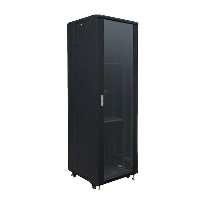 Armario De Suelo 19" 42u 60x100 Puerta De Cristal Trasera De Chapa Cerradura