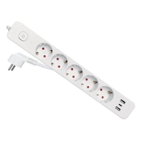 Regleta Alimentacion Equip 245555 5 Tomas Schuko 2xusb-a 1xusb-c Color Blanco