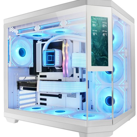 Caja Atx Semitorre Gaming Mars Gaming Mc3tcorelcdw 3 Cristal Templado Pantalla Lcd 2x3.5 3x2.5 Gpu 410mm Negro