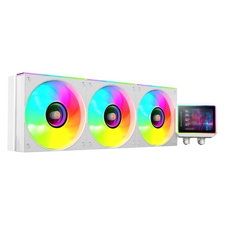 Sistema De Refrigeracion Liquida Mars Gaming Mlvisionii360w Blanco 3x120mm Argb Tpd 600w Pantalla Lcd  Para Procesadores Inte